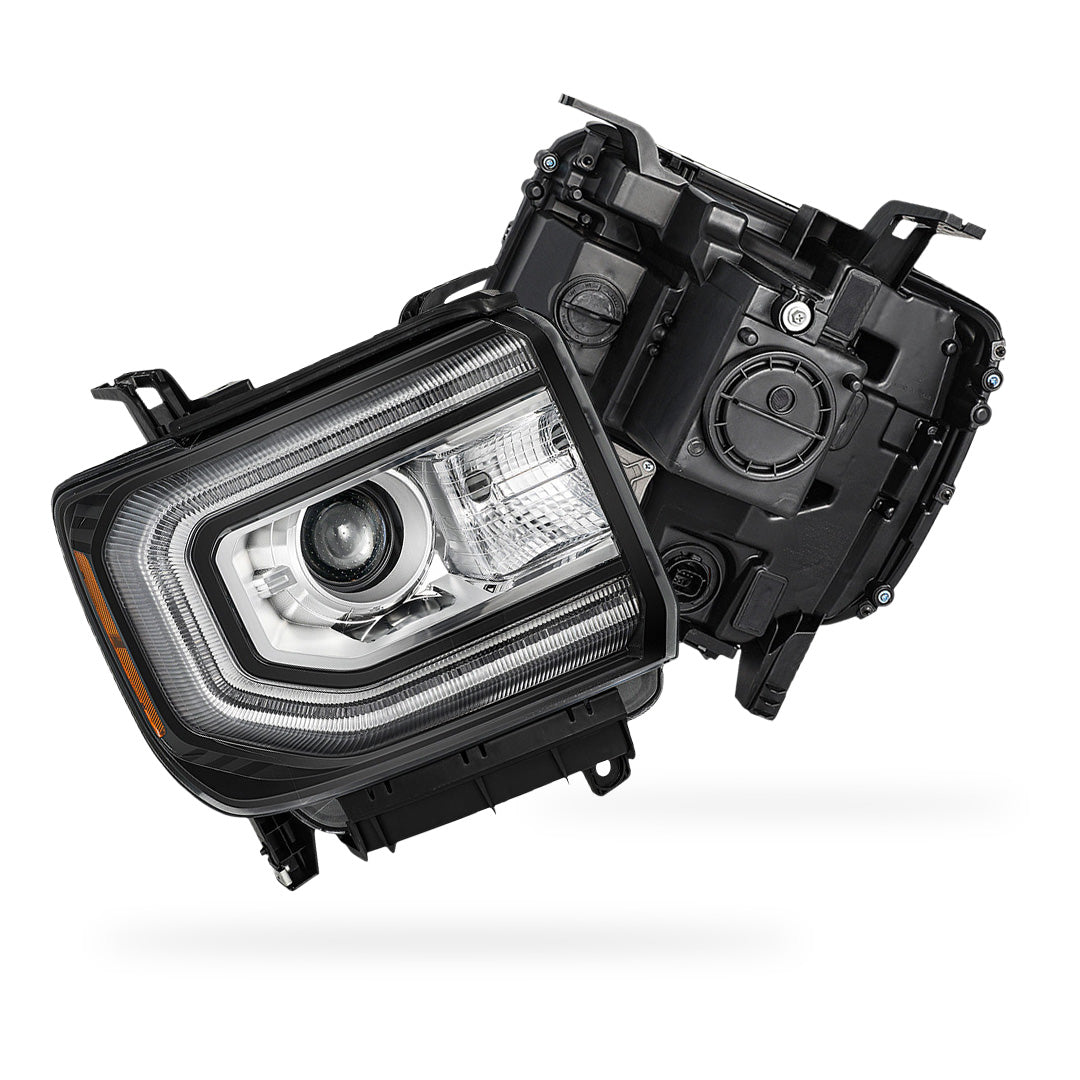 GMC Sierra 1500 Limited SLE (2019) Replacement LED DRL HID/Xenon OE Style Headlights LH + RH