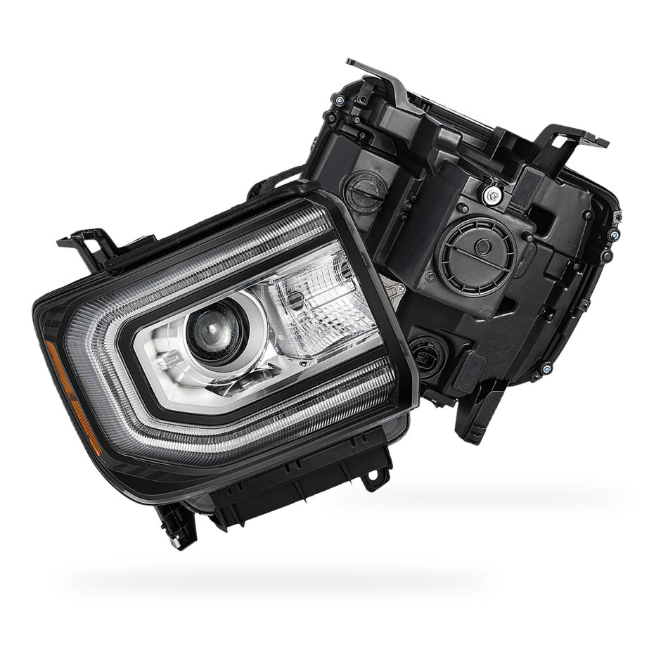 GMC Sierra 1500 Limited SLE (2019) Replacement LED DRL HID/Xenon OE Style Headlights LH + RH