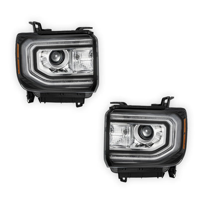 GMC Sierra 1500 Limited SLE (2019) Replacement LED DRL HID/Xenon OE Style Headlights LH + RH