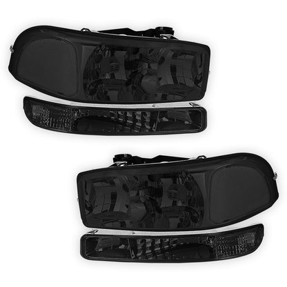 GMC Sierra 2500 HD SLE / SLT (2001 - 2007) Replacement Headlights and Bumper Lights LH + RH
