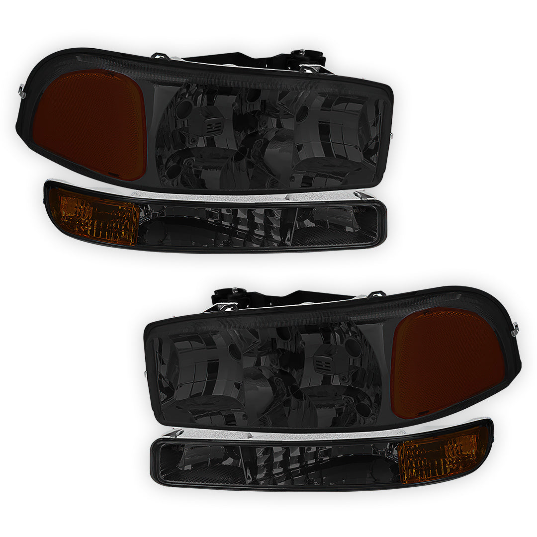 GMC Sierra 2500 HD SLE / SLT (2001 - 2007) Replacement Headlights and Bumper Lights LH + RH