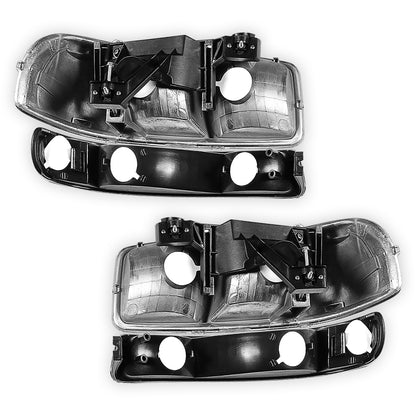 GMC Sierra 2500 SLE / SLT (1999 - 2004) Replacement Headlights and Bumper Lights LH + RH