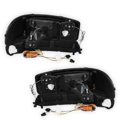 GMC Sierra 3500 Classic SLE / SLT / WT (2007) L-LED DRL Replacement Headlights LH + RH