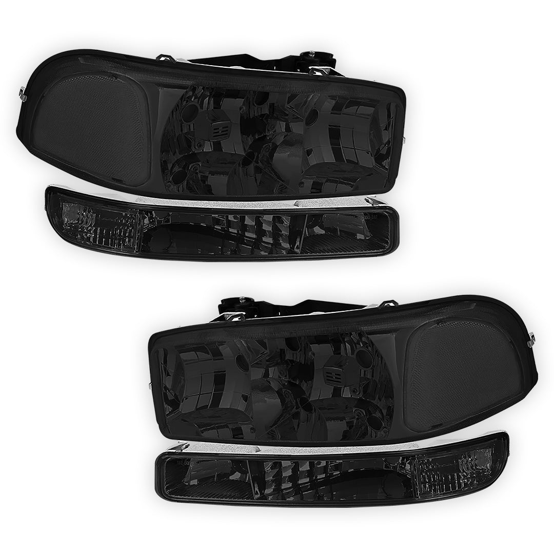 GMC Sierra 3500 SLE / SLT (2001 - 2007) Replacement Headlights and Bumper Lights LH + RH