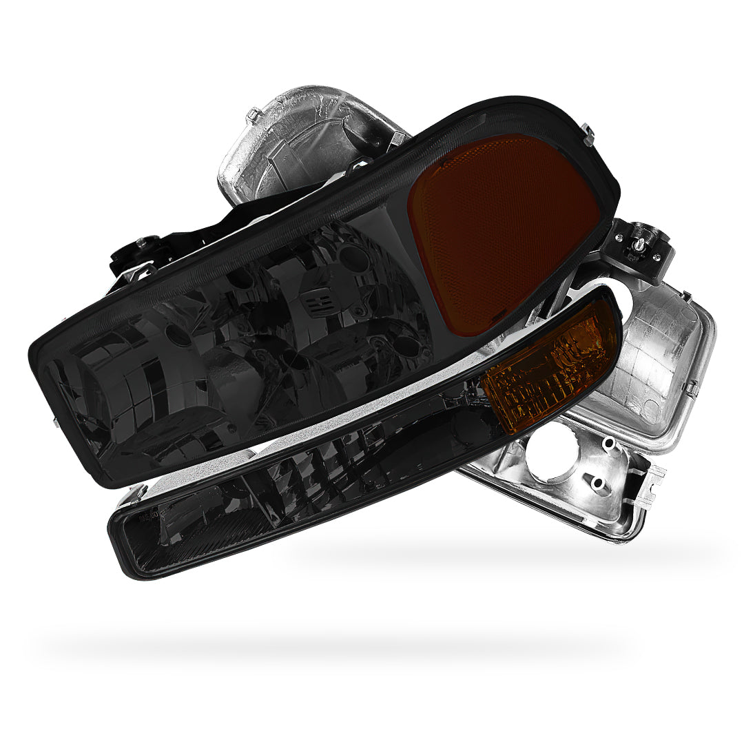 GMC Sierra 3500 SLE / SLT (2001 - 2007) Replacement Headlights and Bumper Lights LH + RH