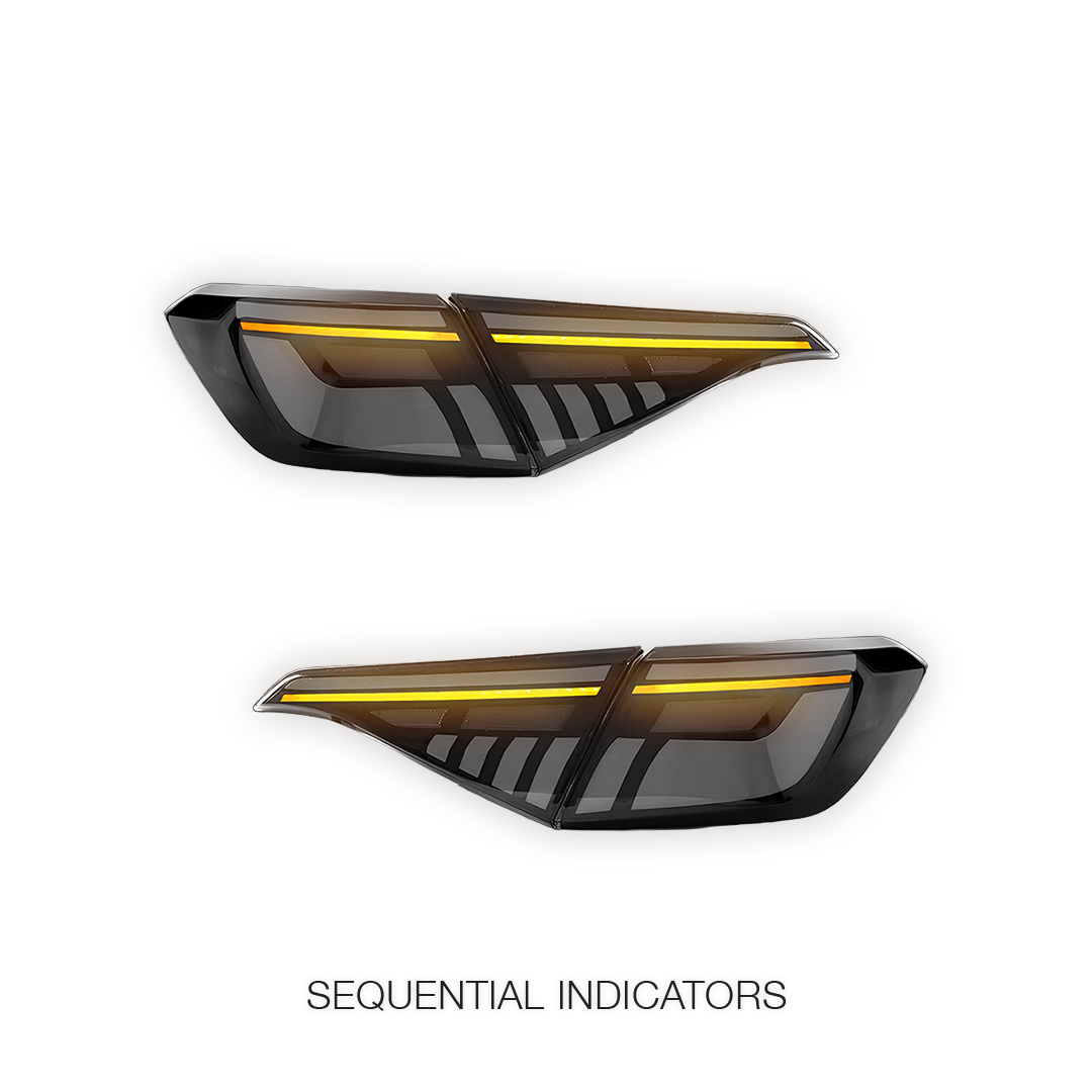 Honda Civic Sedan (2022 - 2024) Sequential V2 Demon Eye Smoked LED Inner and Outer Tail Lights LH + RH