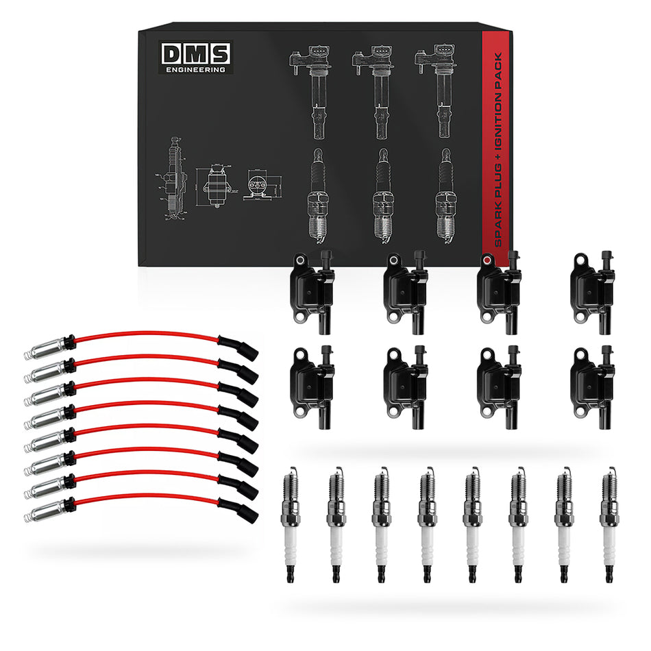 Chevrolet Corvette 427 / Z06 / ZR1 (2005 - 2013) 6.0L / 6.2L / 7.0L Ignition Coils and Spark Plugs + Wires Complete Set