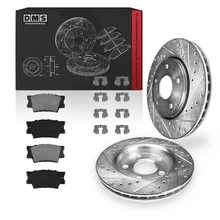Lexus ES350 (2007 - 2012) Front and Rear Drilled and Slotted Brake Rotors and Brake Pads LH + RH