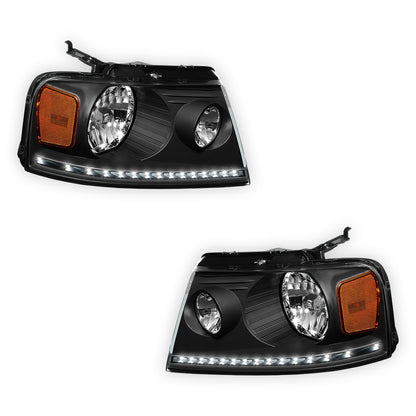 Lincoln Mark LT (2006 - 2008) LED DRL Replacement Headlights LH + RH