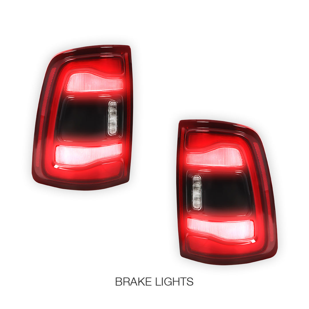 RAM 3500 (2019 - 2024) Black Bezel Blind Spot LED Tail Lights LH + RH