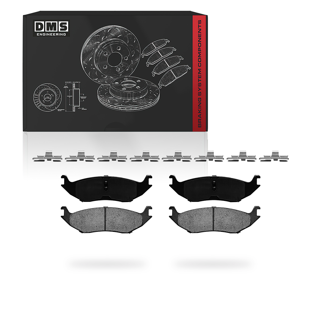 Chrysler Aspen (2007 - 2009) Front and Rear Drilled & Slotted Brake Rotors and Brake Pads LH + RH