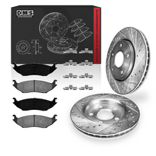 Dodge Durango (2007 - 2009) Front and Rear Drilled & Slotted Brake Rotors and Brake Pads LH + RH