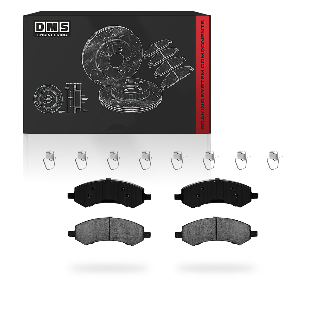 Chrysler Aspen (2007 - 2009) Front and Rear Drilled & Slotted Brake Rotors and Brake Pads LH + RH