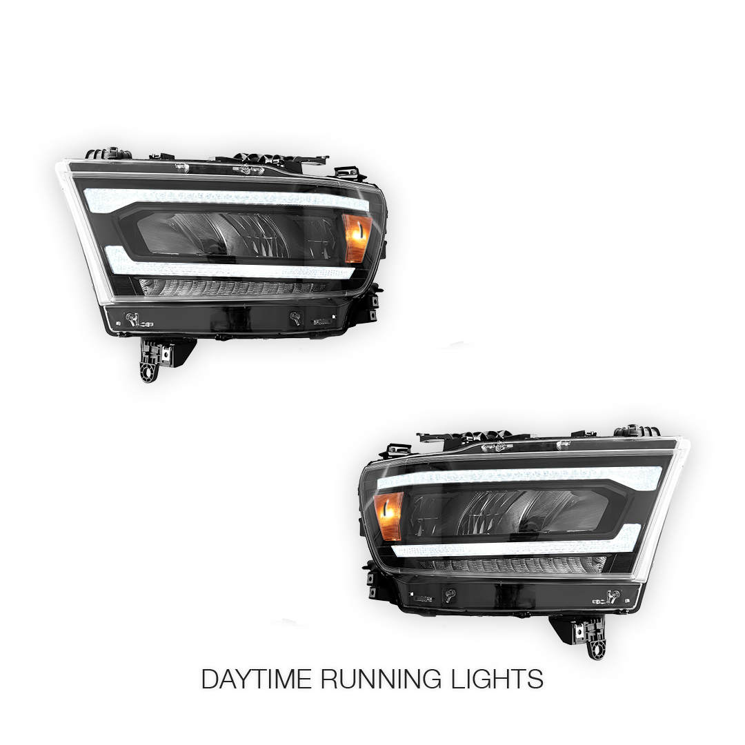 RAM 1500 (2019 - 2021) Sequential Full LED Reflector Headlights LH + RH