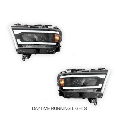 RAM 1500 (2019 - 2021) Sequential Full LED Reflector Headlights LH + RH