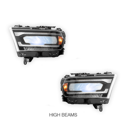 RAM 1500 (2019 - 2021) Sequential Full LED Reflector Headlights LH + RH
