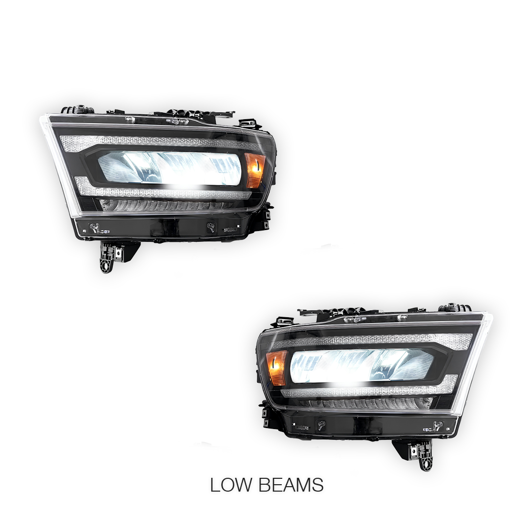 RAM 1500 (2019 - 2021) Sequential Full LED Reflector Headlights LH + RH