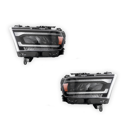 RAM 1500 (2019 - 2021) Sequential Full LED Reflector Headlights LH + RH