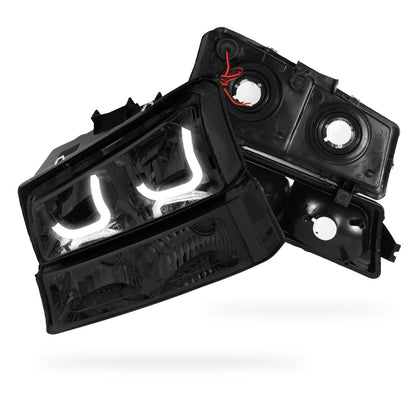 Chevrolet Silverado 3500 LS / LT (2003 - 2006) Dual LED DRL Headlights LH + RH