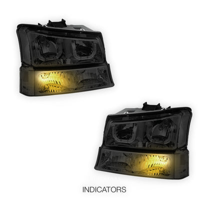 Chevrolet Silverado 3500 LS / LT (2003 - 2006) Dual LED DRL Headlights LH + RH