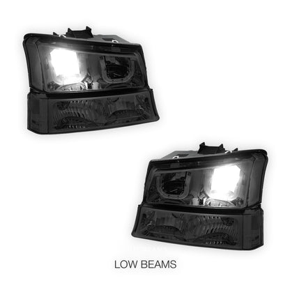 Chevrolet Avalanche 1500 LS / LT (2003 - 2006) Dual LED DRL Headlights LH + RH