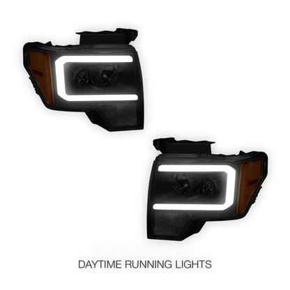 Ford F-150 (2009 - 2014) LED DRL Projector Headlights LH + RH