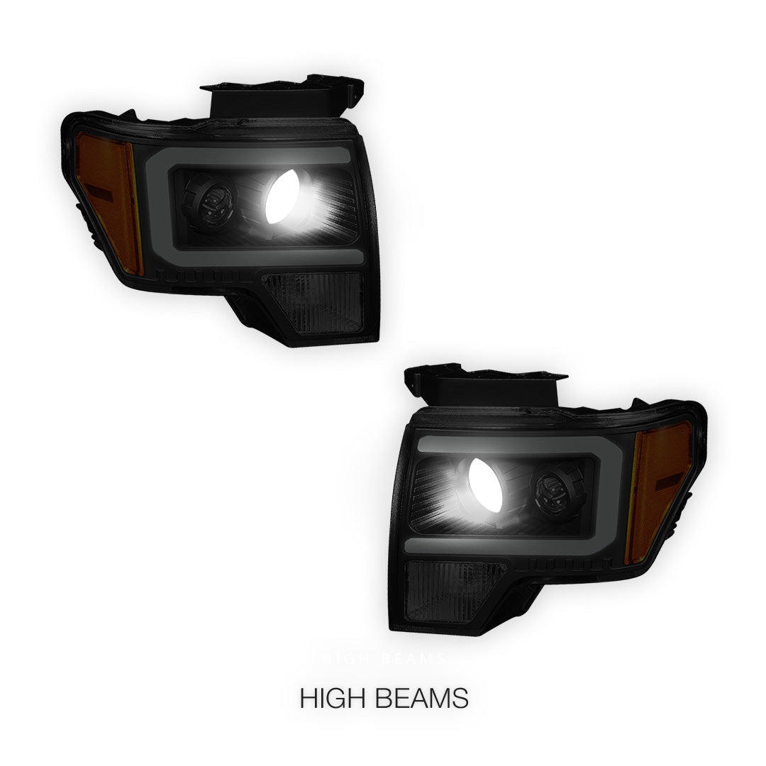 Ford F-150 (2009 - 2014) LED DRL Projector Headlights LH + RH