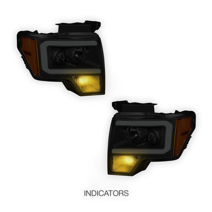 Ford F-150 (2009 - 2014) LED DRL Projector Headlights LH + RH