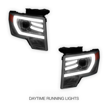 Ford F-150 (2009 - 2014) LED Bar DRL Projector Headlights LH + RH