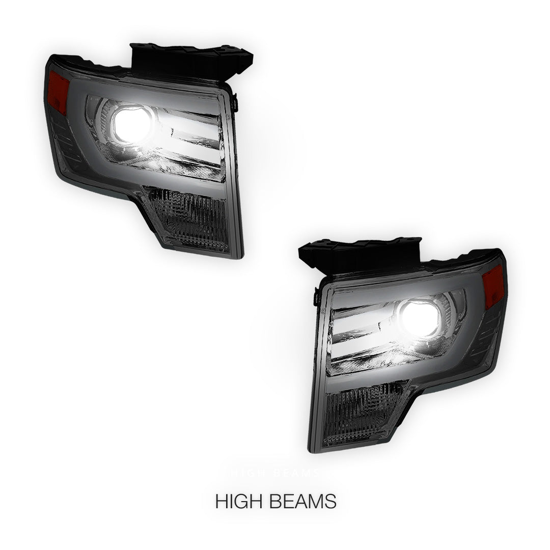 Ford F-150 (2009 - 2014) LED Bar DRL Projector Headlights LH + RH