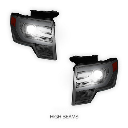 Ford F-150 (2009 - 2014) LED Bar DRL Projector Headlights LH + RH