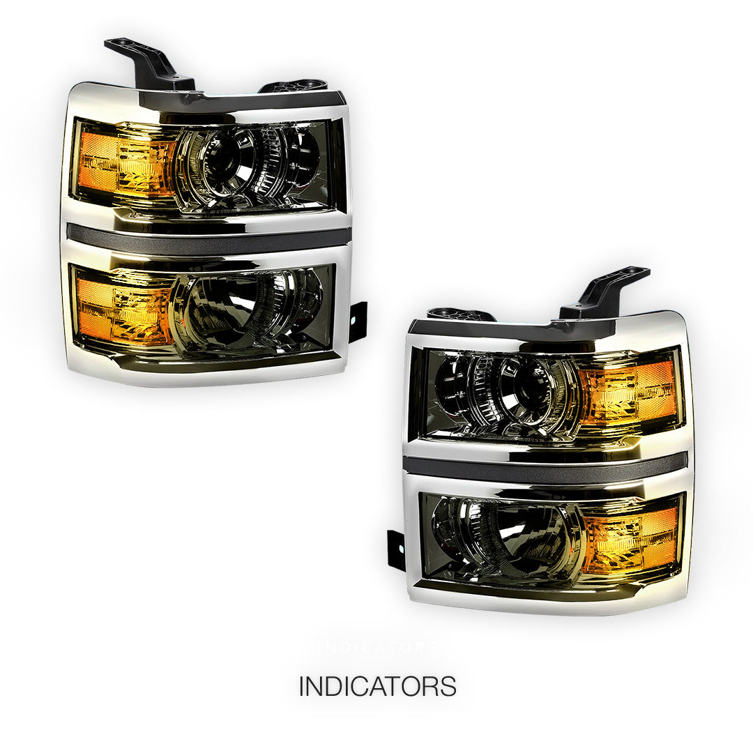 Chevrolet Silverado 1500 LT / LTZ / LS (2014 - 2015) Projector Headlights LH + RH