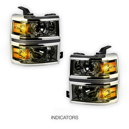 Chevrolet Silverado 1500 LT / LTZ / LS (2014 - 2015) Projector Headlights LH + RH