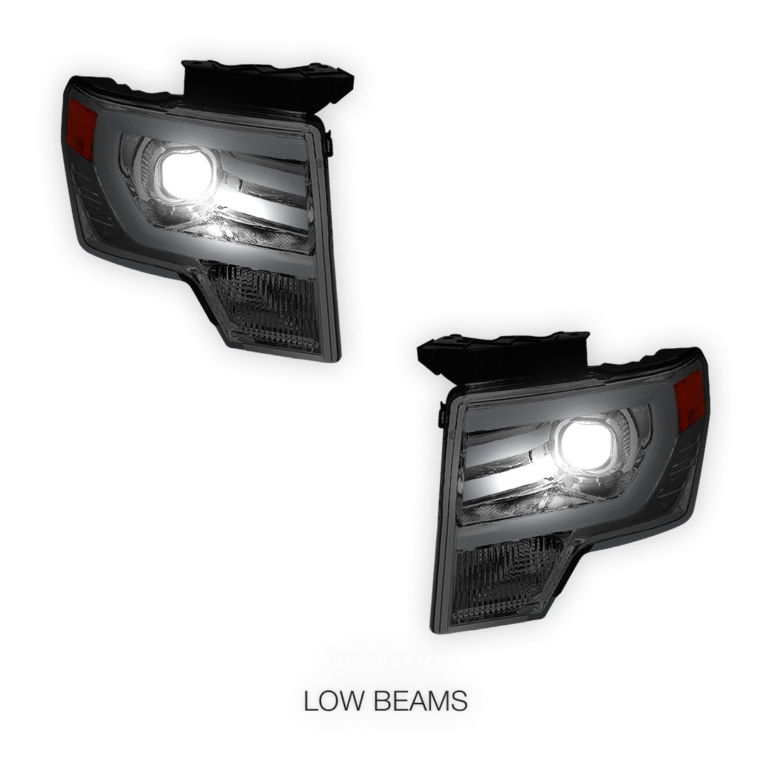 Ford F-150 (2009 - 2014) LED Bar DRL Projector Headlights LH + RH