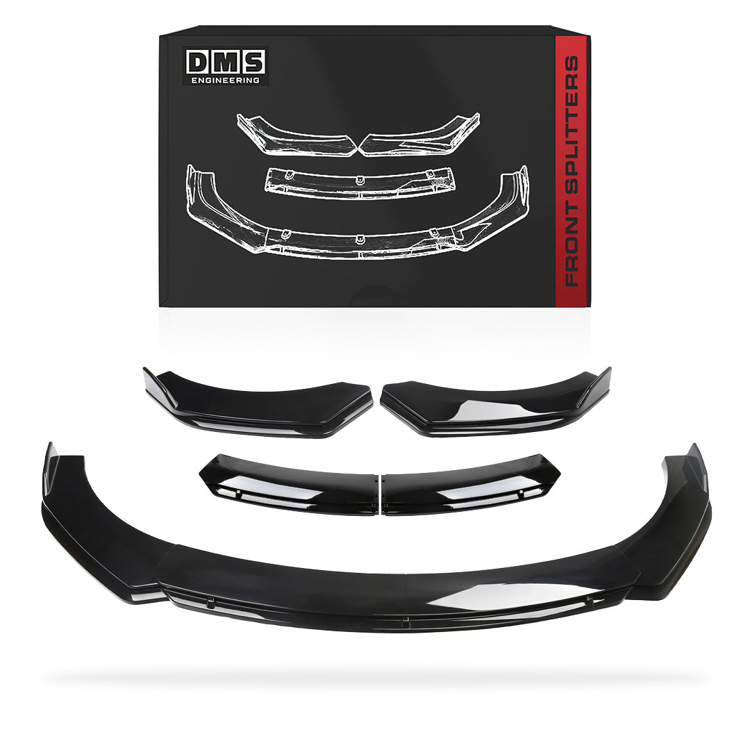 Tesla Model 3 (2017 - 2024) Glossy Black With Strut Rods Front Splitters