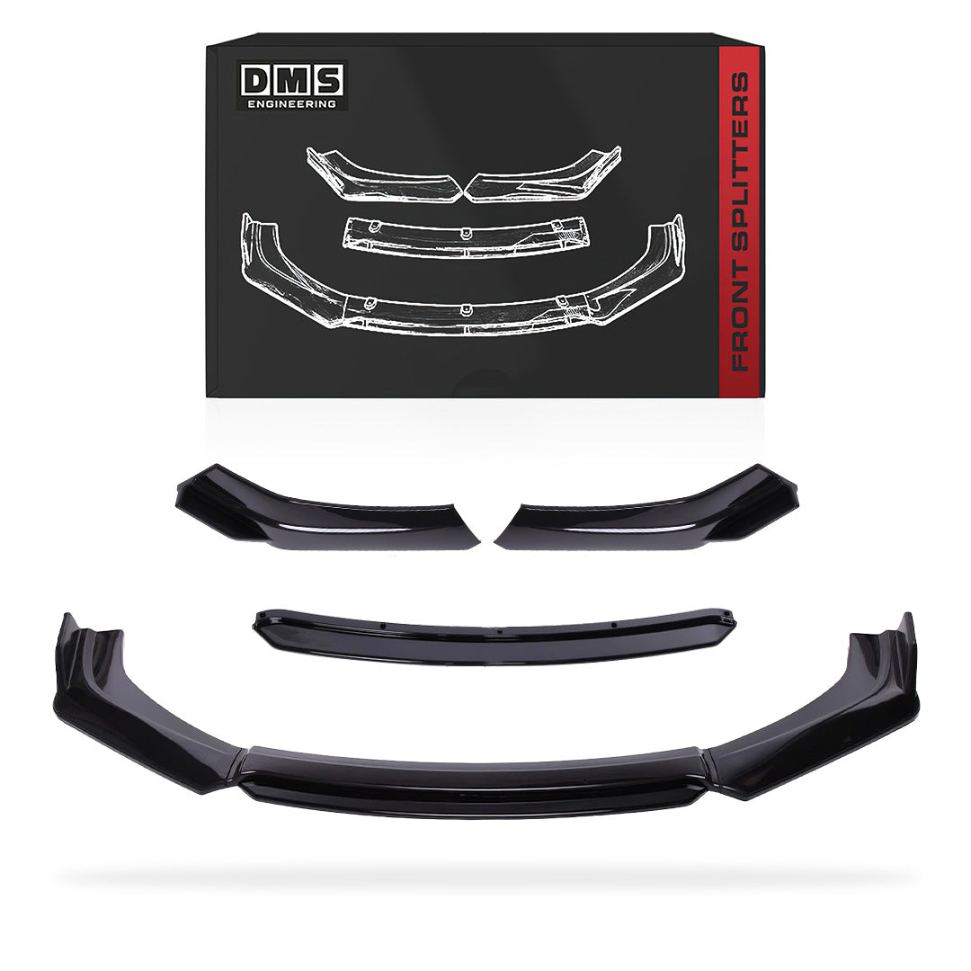 Tesla Model Y (2021 - 2024) Glossy Black With Strut Rods Front Splitters