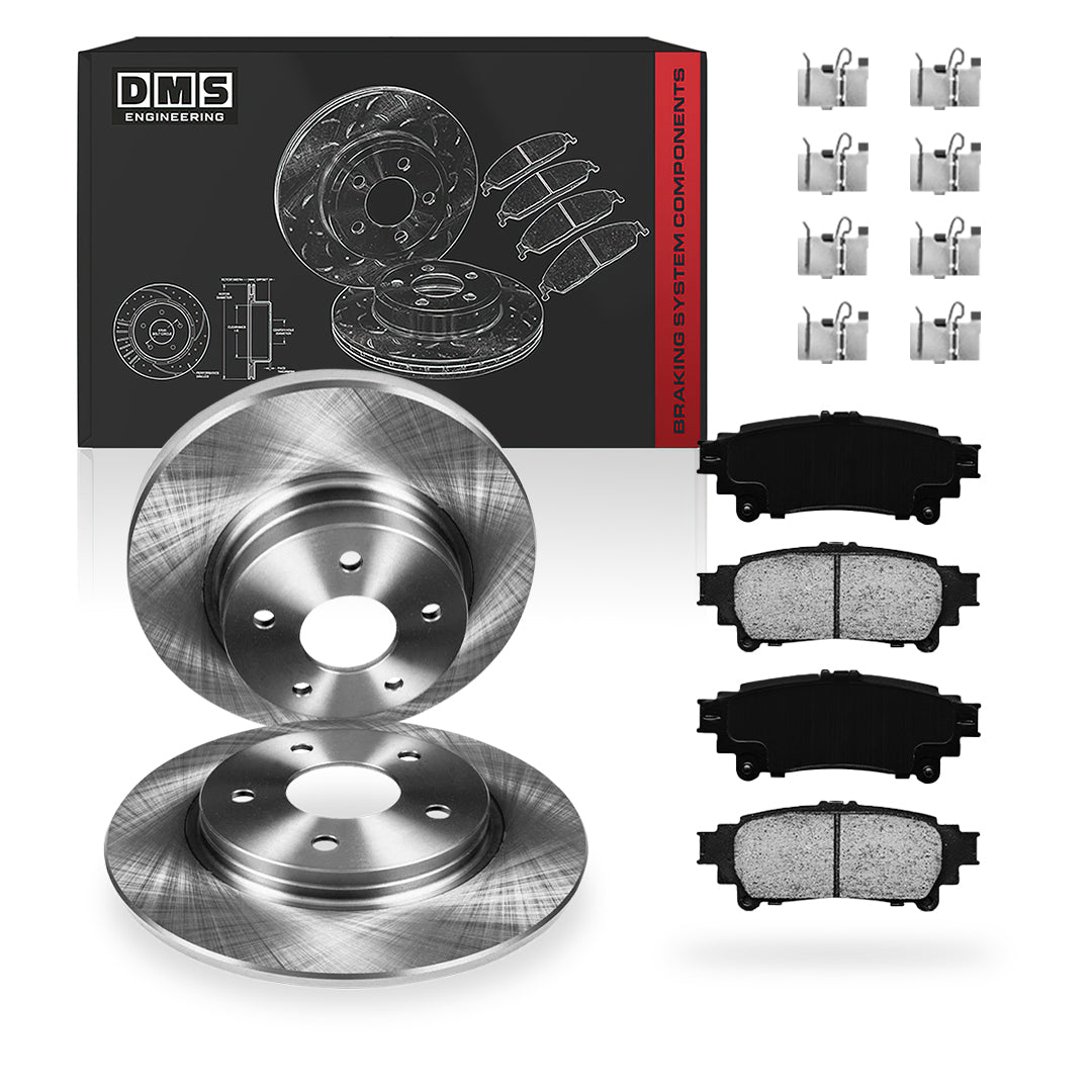 Toyota Highlander (2014 - 2019) Front and Rear Standard Brake Rotors and Brake Pads LH + RH