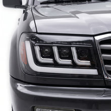Toyota LandCruiser FZJ100 / UZJ100 (2005 - 2007) LED DRL Chrome Projector Headlights LH + RH