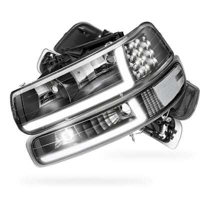 Chevrolet Silverado 1500 HD LS / LT (2001 - 2002) LED DRL Bar Headlights LH + RH