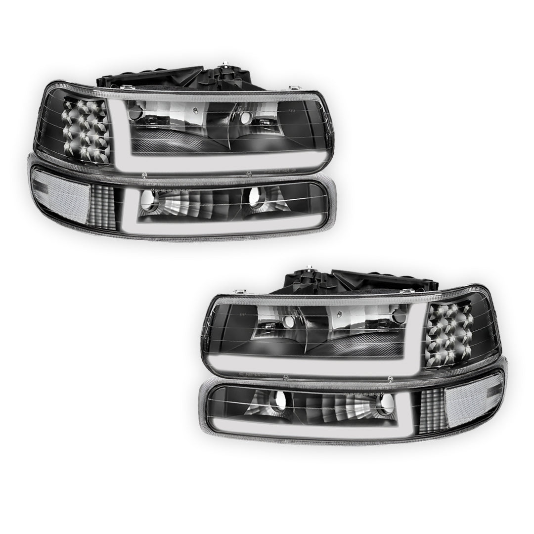 Chevrolet Silverado 1500 HD LS / LT (2001 - 2002) LED DRL Bar Headlights LH + RH