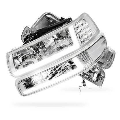 Chevrolet Silverado 1500 HD LS / LT (2001 - 2002) LED DRL Bar Headlights LH + RH