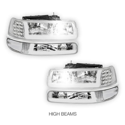 Chevrolet Silverado 1500 HD LS / LT (2001 - 2002) LED DRL Bar Headlights LH + RH