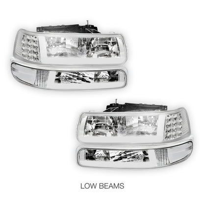 Chevrolet Silverado 1500 HD LS / LT (2001 - 2002) LED DRL Bar Headlights LH + RH