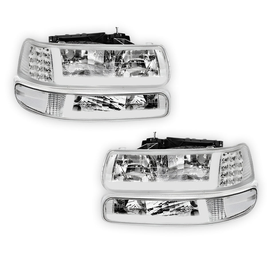 Chevrolet Silverado 1500 HD LS / LT (2001 - 2002) LED DRL Bar Headlights LH + RH