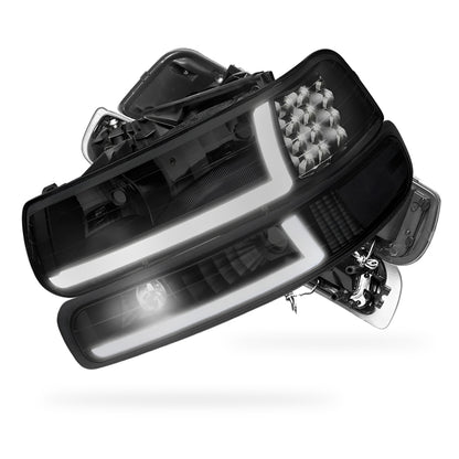 Chevrolet Silverado 1500 HD LS / LT (2001 - 2002) LED DRL Bar Headlights LH + RH