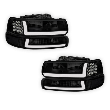 Chevrolet Silverado 1500 HD LS / LT (2001 - 2002) LED DRL Bar Headlights LH + RH