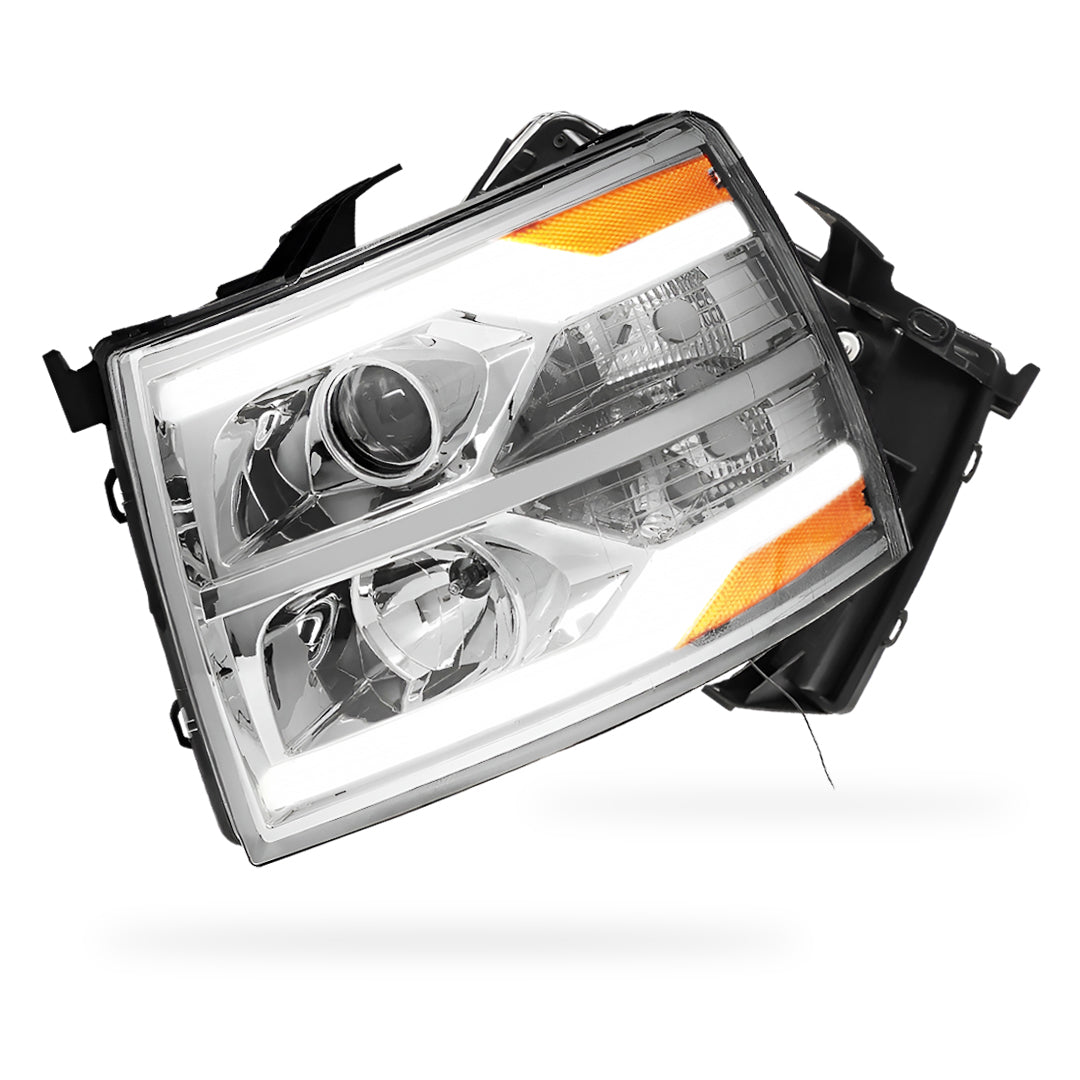 Chevrolet Silverado 1500 LS / LT / LTZ (2007 - 2013) Dual LED DRL Projector Headlights LH + RH