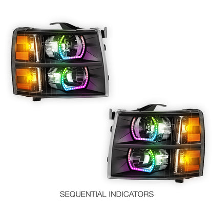 Chevrolet Silverado 1500 LS / LT / LTZ (2007 - 2013) Sequential RGB Start-Up LED DRL Headlights LH + RH
