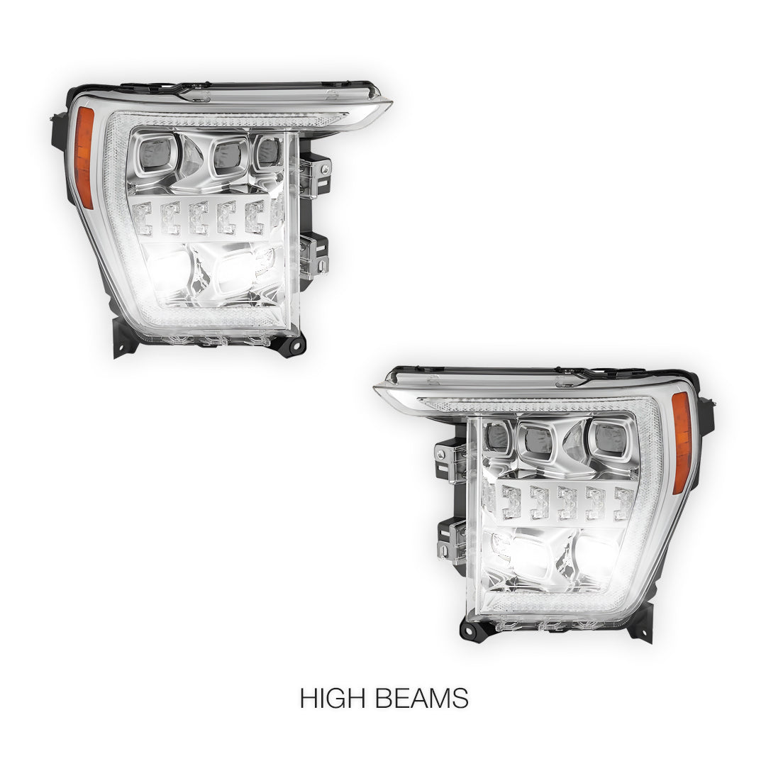 Ford F-150 (2021 - 2023) Start-Up LED DRL Switchback Signal Projector Headlights LH + RH