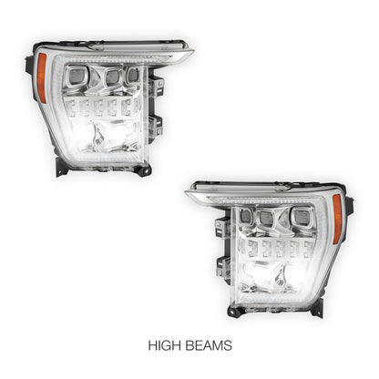 Ford F-150 (2021 - 2023) Start-Up LED DRL Switchback Signal Projector Headlights LH + RH